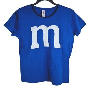 Anvil M&M's Blue Graphic T-Shirt Womens Medium Short Sleeve Cotton Tee